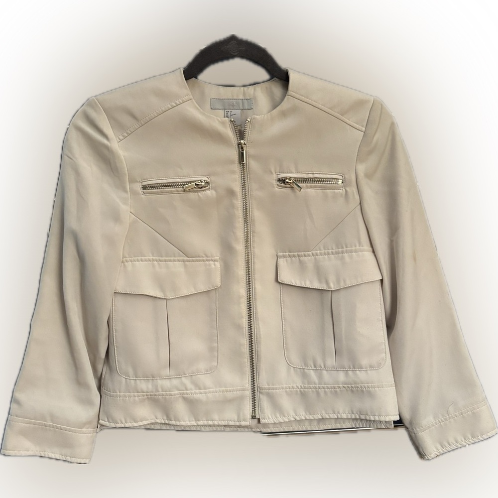 H&M - Cream Zip Up Jacket (2)